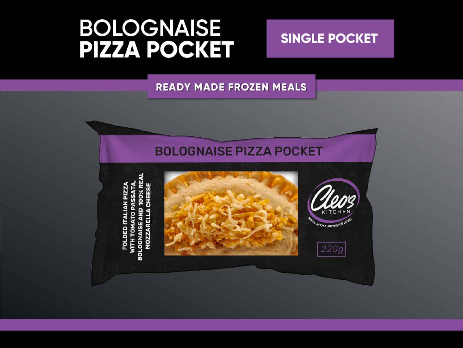 Bolognaise Pizza Pocket (220 g) — Cleo's Kitchen