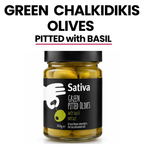 Green Olives Pitted With Basil Extract